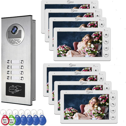 Anjielo Video Apartment Intercom System, 7 inch Monitor Wired Video Door Phone Kit,Indoor Outdoor Video Doorbell