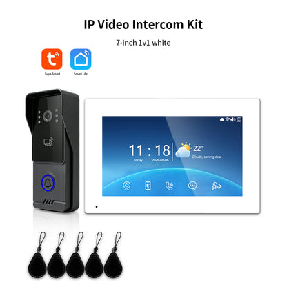 Anjielo Tuya IP Video Intercom System, 1080P Villa Video Door Phone with Remote Unlock, Infrared Night Vision, Motion Detection