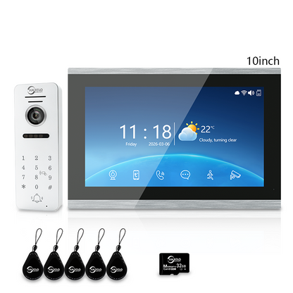 Anjielo 7 Inch 10 Inch Touch Monitor 4 Wire Tuya Video Intercom System Tuya Smart Life APP For Villa Home Security