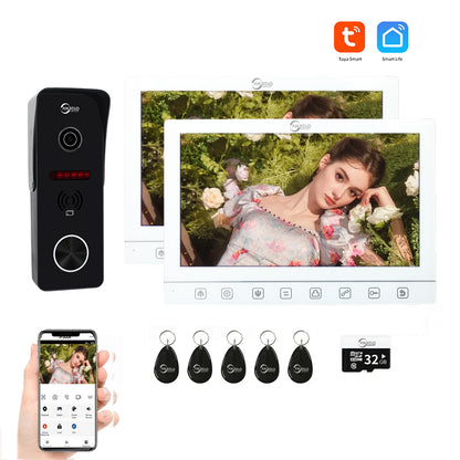 AnjieloSmart 1080P Tuya WIFI Video Intercom 7 inch Monitor For Home Residencial Video Doorbell Camera Tuya Video Intercoms For Apartment Villa Home