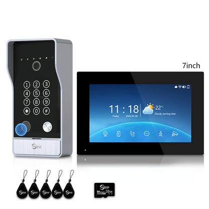 Anjielo 7/10 Inch Tuya 1080P Video Doorphone 4-Wire WiFi Smart Home Intercom System Waterproof Fingerprint Unlock