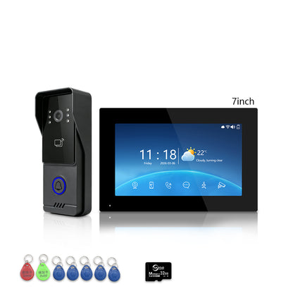 Anjielo 4-Wire Video Intercom | 7/10" Touch Screen Tuya Video Doorbell, IP65, RFID Remote Unlock, Night Vision Motion Detection