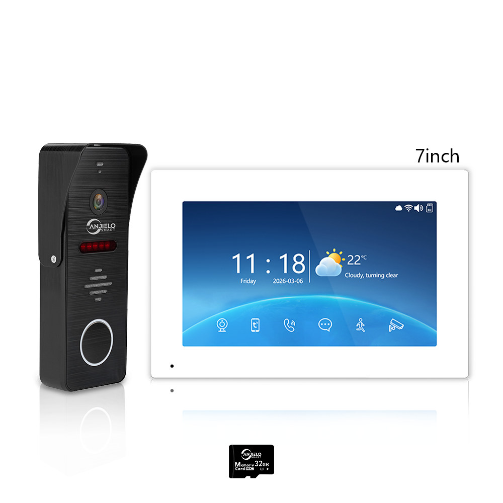 Tuya WiFi 4-Wire Video Door Phone Intercom | IP65 Waterproof Door Station + 7/10 Inch Touch Indoor Monitor for Villa