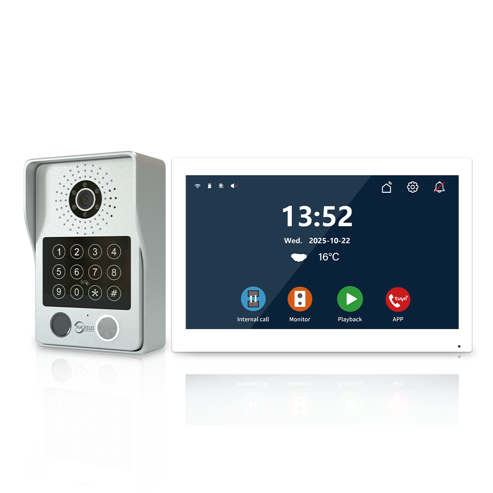 Anjielo Smart Advanced 4 Wired Smart Video Intercoms System Door Access Control Device with Clear Audio & Visual Connectivity Support IP Camera