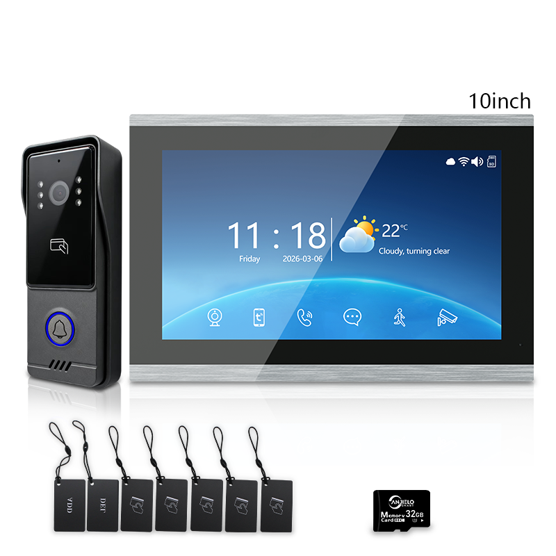 Anjielo Good Quality WIFI 1080P Video Door Phone 4-wire TUYA Smart Door Phone Intercom System Home Security Phone