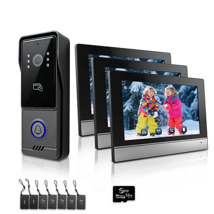 AnjieloSmart Latest Video Door Phone Access Control System - 1080P HD, IC Card & NFC Unlock, 7/10-inch Touchscreen Indoor Monitor, Tuya App Support