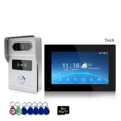 Anjielo Tuya Smart Home Villa Security Video Doorbell Infrared Night Vision 4 Wire Video Intercom System