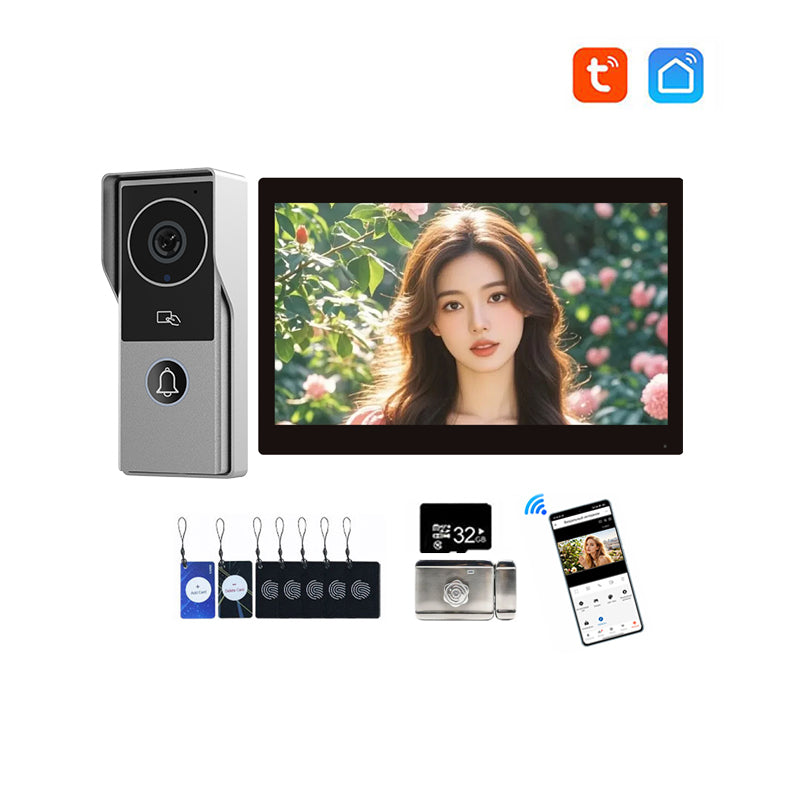 ANJIELO Smart Security Intercom System with 1080P 7/10-inch Touch Screen and Waterproof Door Phone, 140° Ultra-wide-angle Monitoring For Home