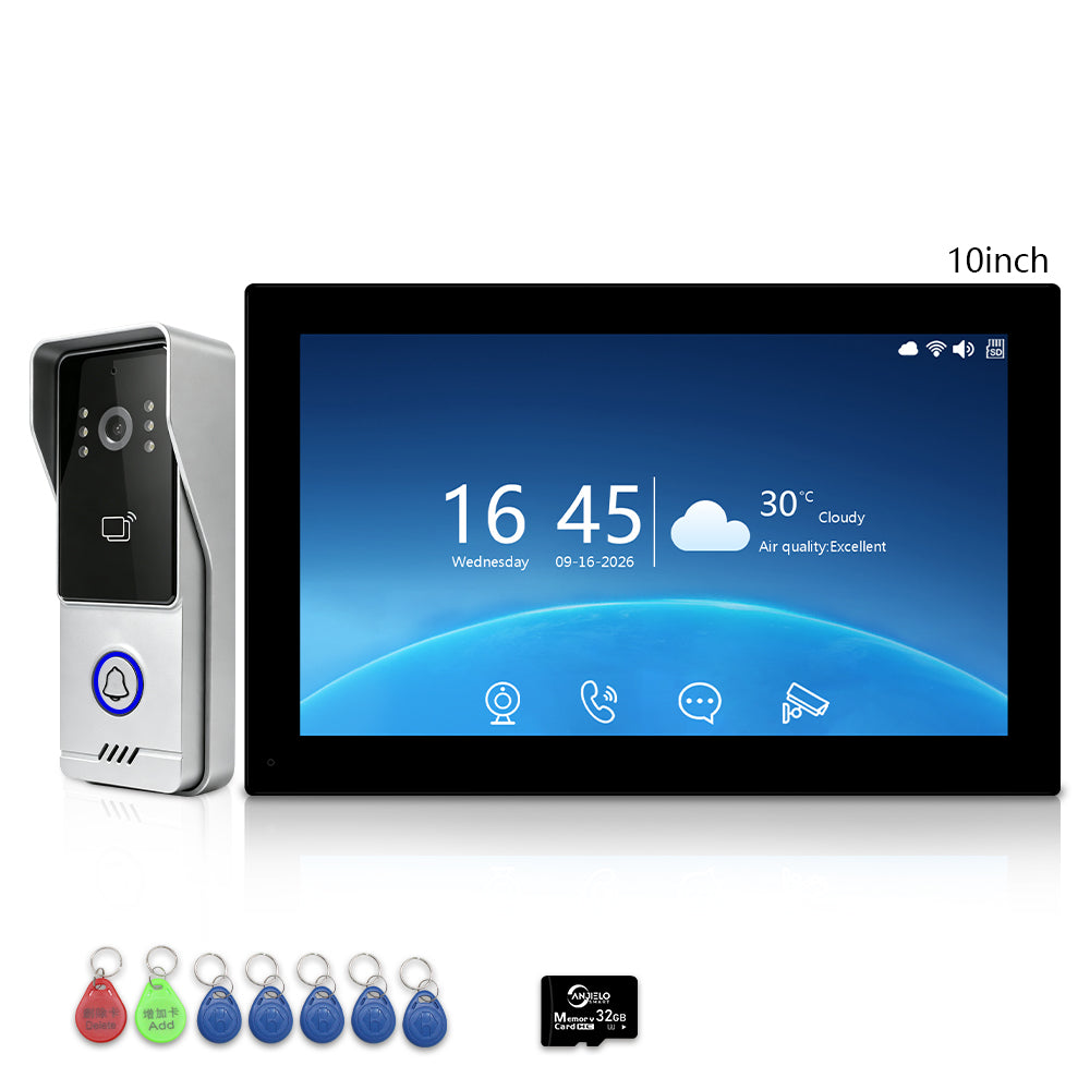 Anjielo Tuya Smart Home Two-wire Video Door Phone 7/10 Inch Touch Screen Indoor Monitor Motion Detection Intercom System