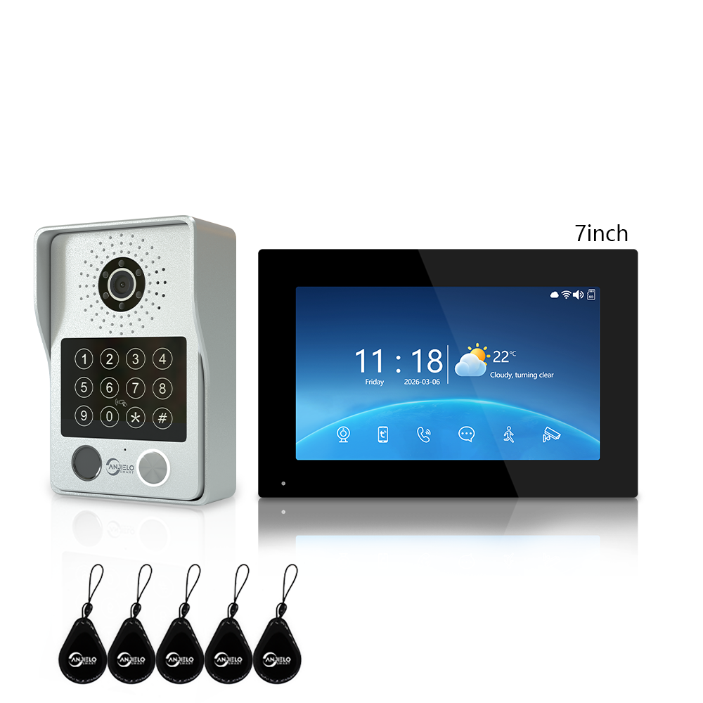 4-Wire Video Intercom with Night Vision & Motion Detection Video Door Phone with Tuya App Support