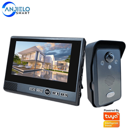 7 Inch 2.4Ghz Wireless Video Intercom Punch-Free Motion Detection Long Standby Visual Doorbell System