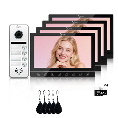 AnjieloSmart 7-Inch Smart Touchscreen Video Door Phone with 1080P HD Camera & Night Vision - 2-Door Intercom System for Homes, Villas and Apartments