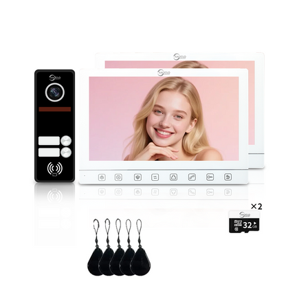 AnjieloSmart 7-Inch Smart Touchscreen Video Door Phone with 1080P HD Camera & Night Vision - 2-Door Intercom System for Homes, Villas and Apartments