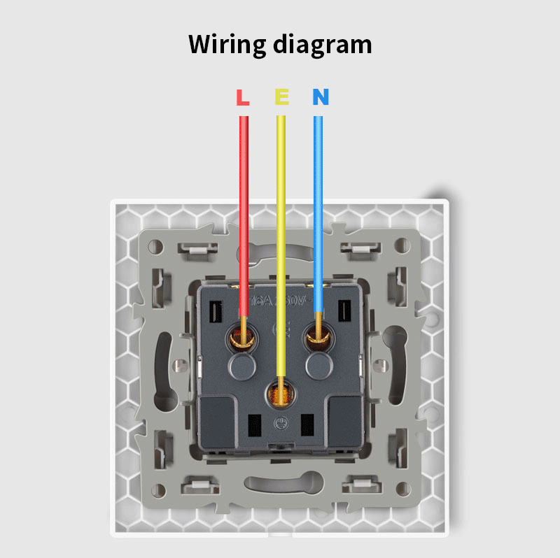 AnjieloSmart European Standard 86 Type French Style Wall Socket 16A Tempered Glass Panel European Standard