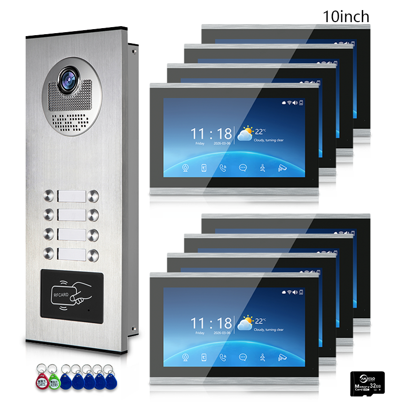 Anjielo 7 Inch 4-Wire Screen Villa Apartment Tuya Smart Life  Motion Detection Video Intercom System