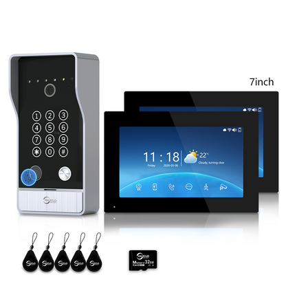 Anjielo 7/10 Inch Tuya 1080P Video Doorphone 4-Wire WiFi Smart Home Intercom System Waterproof Fingerprint Unlock
