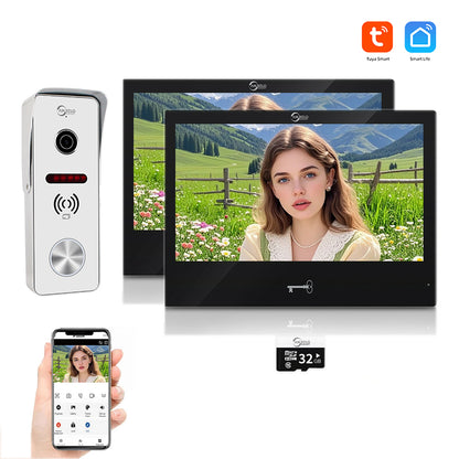 AnjieloSmart Tuya WIFI 10 inch VideoDoorbell Intercom System Access Control Camera Smart Security Device Family Apartment Electric Lock