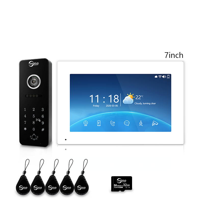 Anjielo 7 Inch 10 Inch Touch Monitor 4 Wire Tuya Video Intercom System Tuya Smart Life APP For Villa Home Security