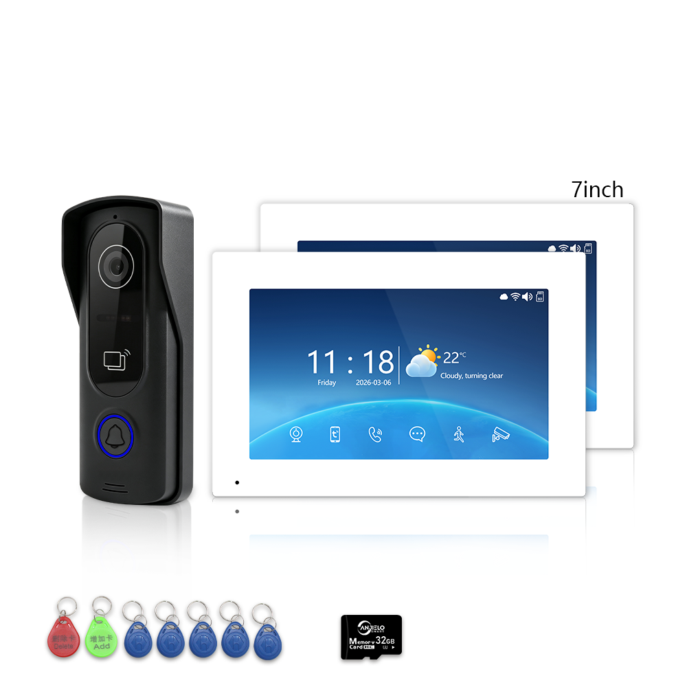4-Wire Tuya Smart Video Intercom Kit, 7/10 Inch Touch Indoor Monitor, RFID Card & App Remote Unlock Villa Door Phone