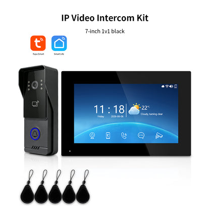 Anjielo Tuya IP Video Intercom System, 1080P Villa Video Door Phone with Remote Unlock, Infrared Night Vision, Motion Detection