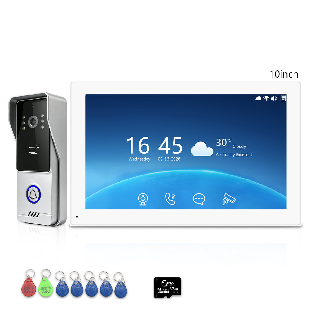 Anjielo Tuya Smart Home Two-wire Video Door Phone 7/10 Inch Touch Screen Indoor Monitor Motion Detection Intercom System