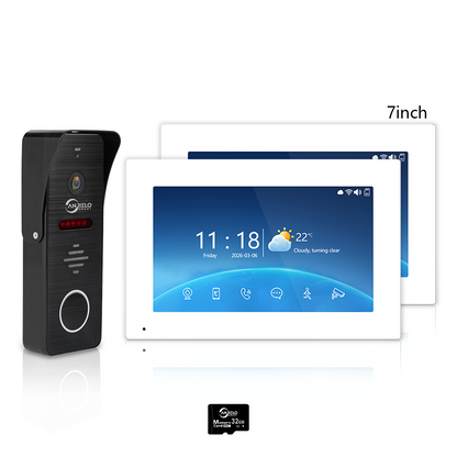 Tuya WiFi 4-Wire Video Door Phone Intercom | IP65 Waterproof Door Station + 7/10 Inch Touch Indoor Monitor for Villa