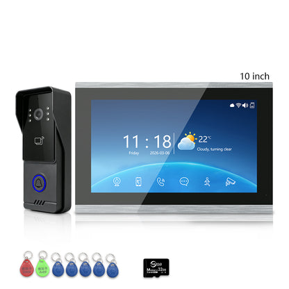 Anjielo 4-Wire Video Intercom | 7/10" Touch Screen Tuya Video Doorbell, IP65, RFID Remote Unlock, Night Vision Motion Detection