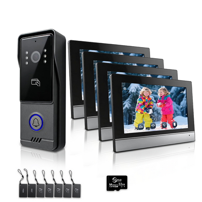 AnjieloSmart Latest Video Door Phone Access Control System - 1080P HD, IC Card & NFC Unlock, 7/10-inch Touchscreen Indoor Monitor, Tuya App Support