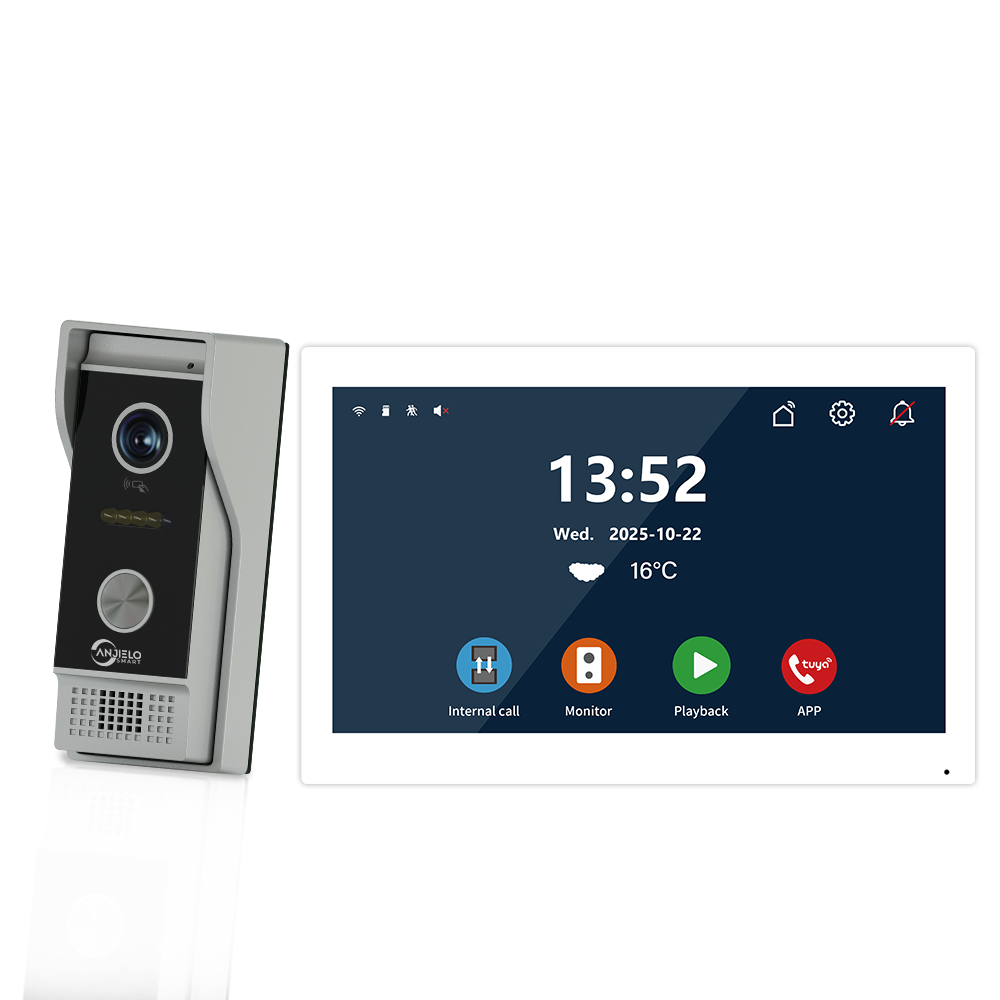 Anjielo 10 Inch Touch Screen 1080P Doorbell Camera Wired Video IC Unlock for Villa Home TUYA Video Intercom Door Phone Kit