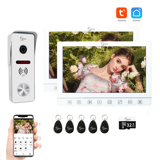 AnjieloSmart 1080P Tuya WIFI Video Intercom 7 inch Monitor For Home Residencial Video Doorbell Camera Tuya Video Intercoms For Apartment Villa Home