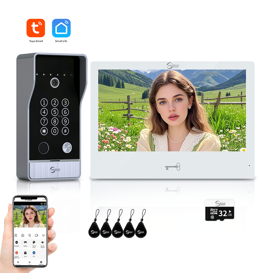 AnjieloSmart 7-inch Monitoring Video Doorbell Intercom System Waterproof Door Entry Intercom  for Villas