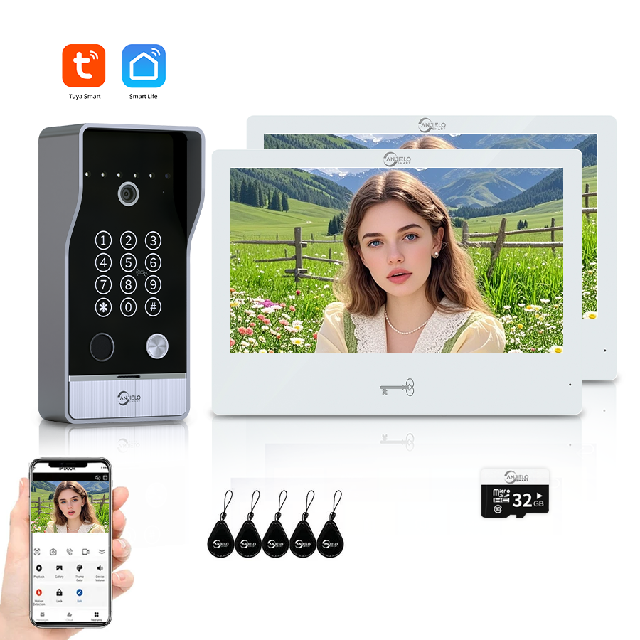 AnjieloSmart 7-inch Monitoring Video Doorbell Intercom System Waterproof Door Entry Intercom  for Villas
