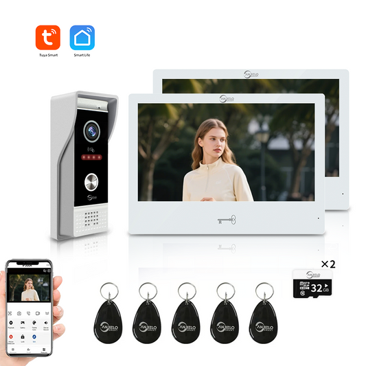 AnjieloSmart 4 Wires Video Intercom System- WiFi Tuya with Motion Detection Adjustable Detection Area