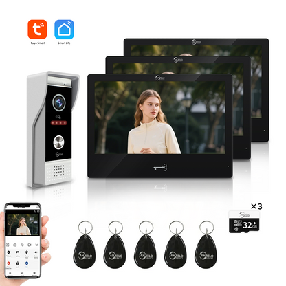 AnjieloSmart 4 Wires Video Intercom System- WiFi Tuya with Motion Detection Adjustable Detection Area