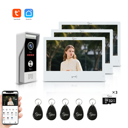 AnjieloSmart 4 Wires Video Intercom System- WiFi Tuya with Motion Detection Adjustable Detection Area