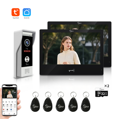 AnjieloSmart 4 Wires Video Intercom System- WiFi Tuya with Motion Detection Adjustable Detection Area