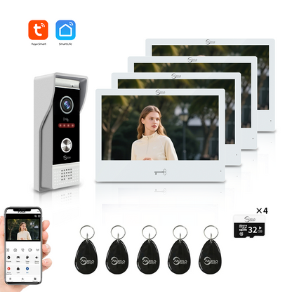 AnjieloSmart 4 Wires Video Intercom System- WiFi Tuya with Motion Detection Adjustable Detection Area