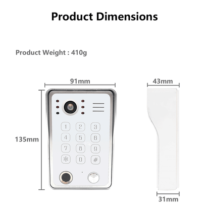 Anjielo 7/10 Inch 4-Wire WiFi Video Intercom System with 5-in-1 Unlock Fingerprint RFID Password App for Home Apartment
