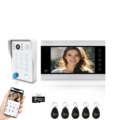 Anjielo Smart WiFi-Enabled 7" Touchscreen Video Doorphone - 1080p Resolution & App-Controlled Re