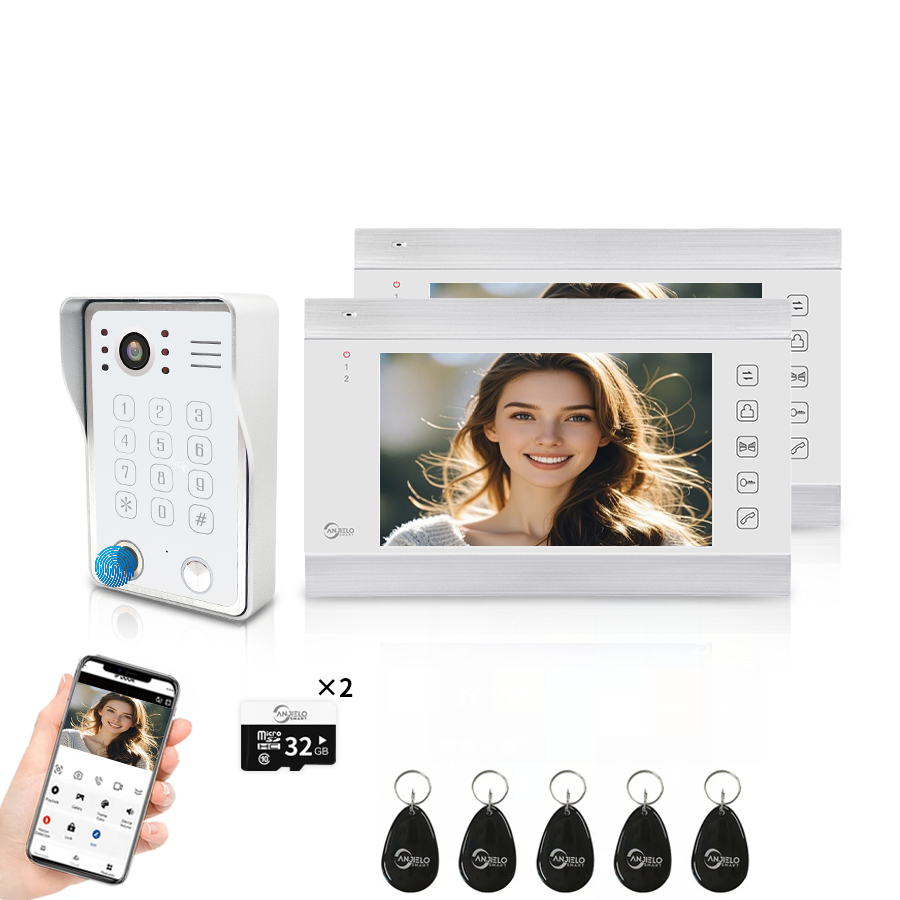 Anjielo Smart WiFi-Enabled 7" Touchscreen Video Doorphone - 1080p Resolution & App-Controlled Re