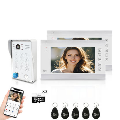 Anjielo Smart WiFi-Enabled 7" Touchscreen Video Doorphone - 1080p Resolution & App-Controlled Re