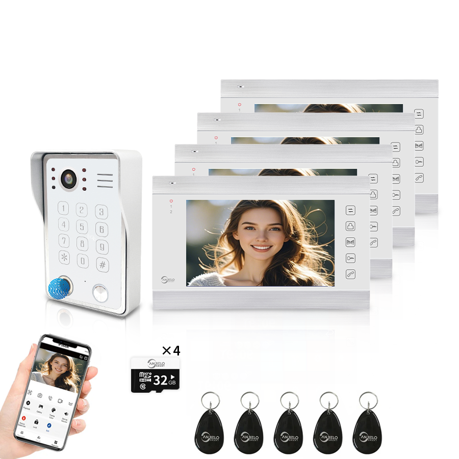 Anjielo Smart WiFi-Enabled 7" Touchscreen Video Doorphone - 1080p Resolution & App-Controlled Re