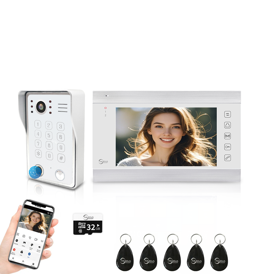 Anjielo Smart WiFi-Enabled 7" Touchscreen Video Doorphone - 1080p Resolution & App-Controlled Re