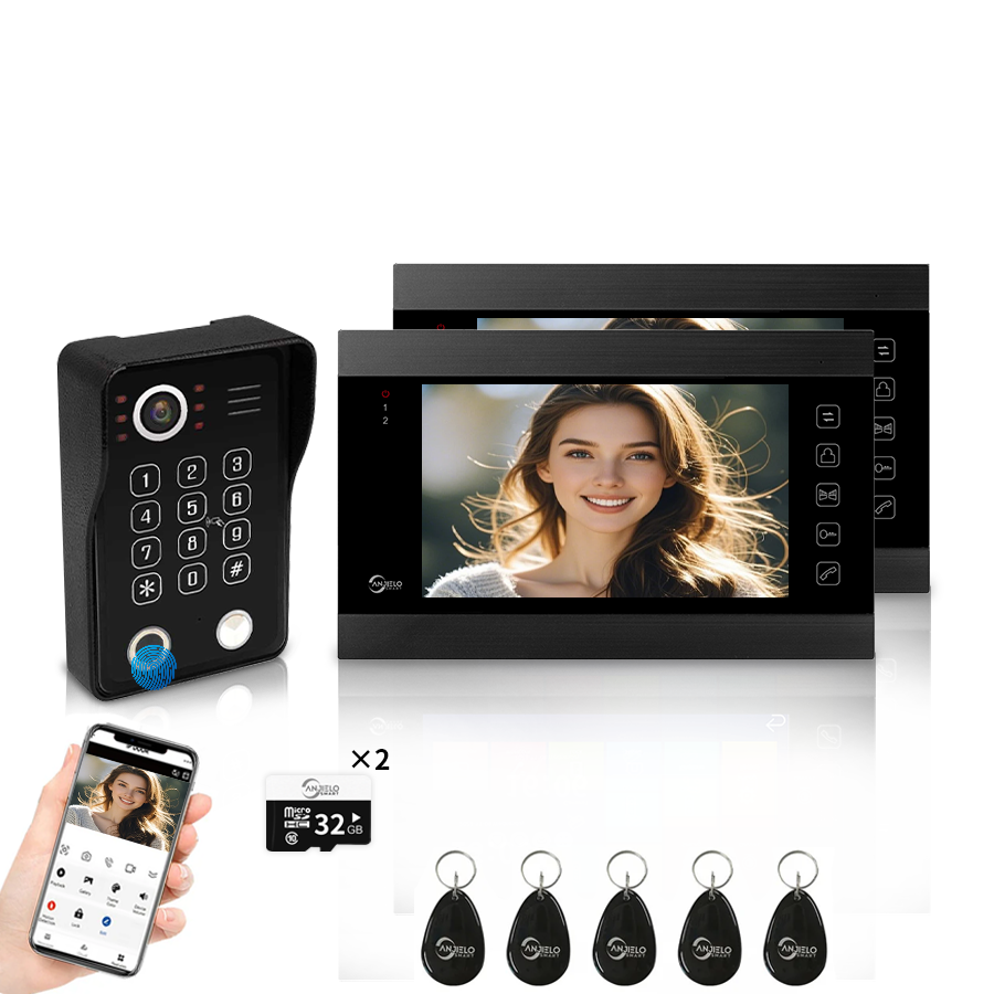 Anjielo Smart WiFi-Enabled 7" Touchscreen Video Doorphone - 1080p Resolution & App-Controlled Re