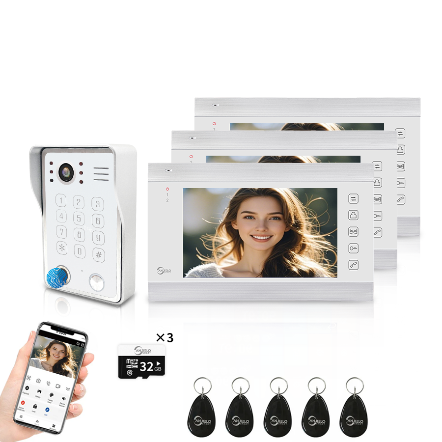 Anjielo Smart WiFi-Enabled 7" Touchscreen Video Doorphone - 1080p Resolution & App-Controlled Re