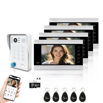 Anjielo Smart WiFi-Enabled 7" Touchscreen Video Doorphone - 1080p Resolution & App-Controlled Re
