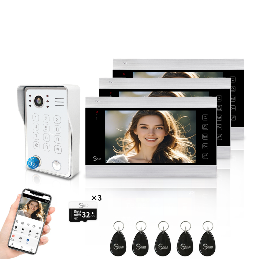 Anjielo Smart WiFi-Enabled 7" Touchscreen Video Doorphone - 1080p Resolution & App-Controlled Re