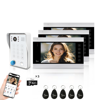 Anjielo Smart WiFi-Enabled 7" Touchscreen Video Doorphone - 1080p Resolution & App-Controlled Re
