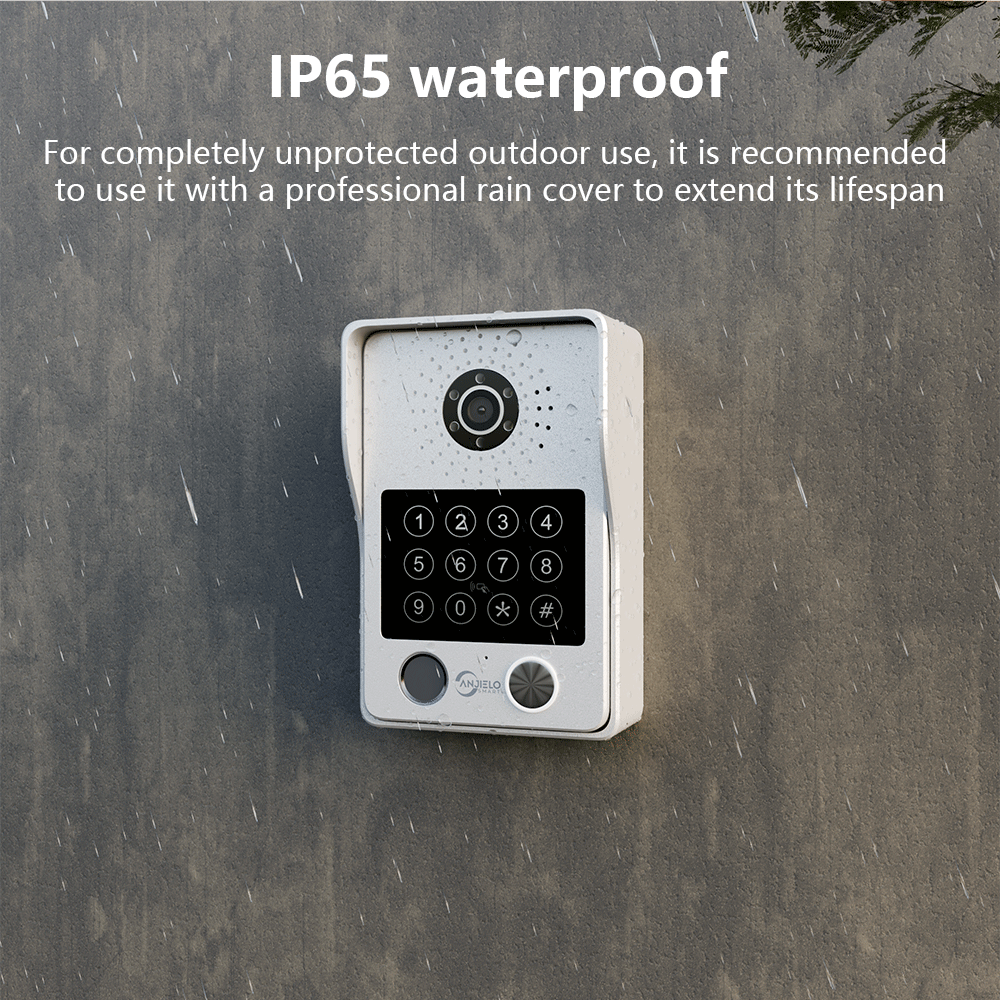 Anjielo Latest 4 wire Video Intercom System Video Doorbell Photo Frame 5 in 1 unlocking MotionDetection with Infrared Night Vision Intercom System for Apartment Home Villa