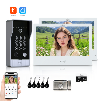 AnjieloSmart 7-inch Monitoring Video Doorbell Intercom System Waterproof Door Entry Intercom  for Villas